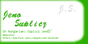 jeno suplicz business card